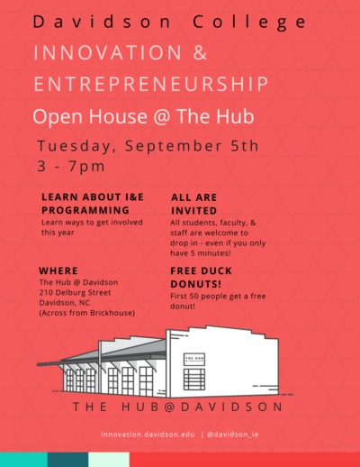 A poster for an open house at The Hurt Hub in September 2017