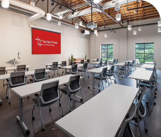 Event space set up classroom-style